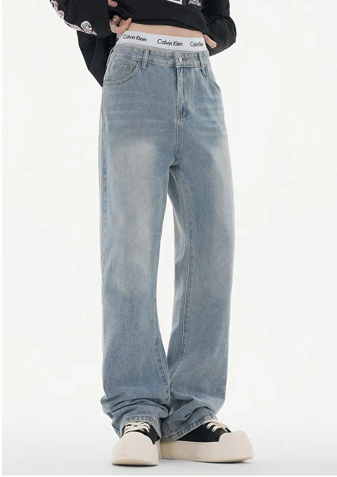 Casual Loose Straight Leg Jeans with Versatile Style