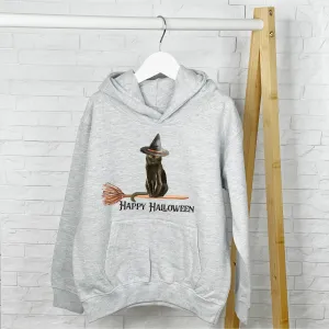 Cat Happy Halloween Kids Hoodie