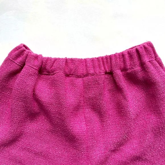 Central Park West Hot Pink Fringe Hem Wrap Tweed Skort with Built-in Shorts NWOT