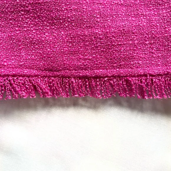 Central Park West Hot Pink Fringe Hem Wrap Tweed Skort with Built-in Shorts NWOT