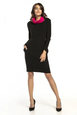 Chic Fitted Knit Sweatshirt Dress