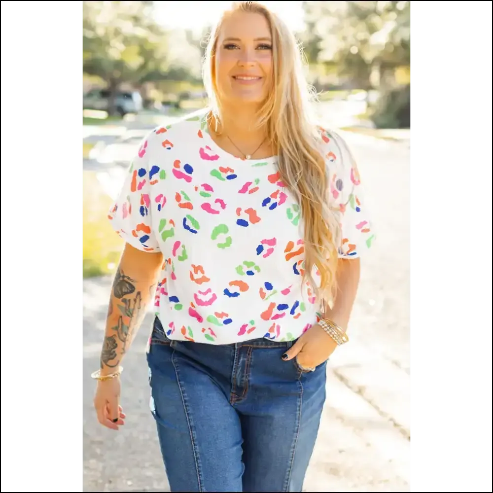 Chic White Leopard Print T-shirt: Roar , Babe! 🐆 Needful Things Approved!