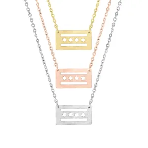 Chicago Flag Pendant Necklace