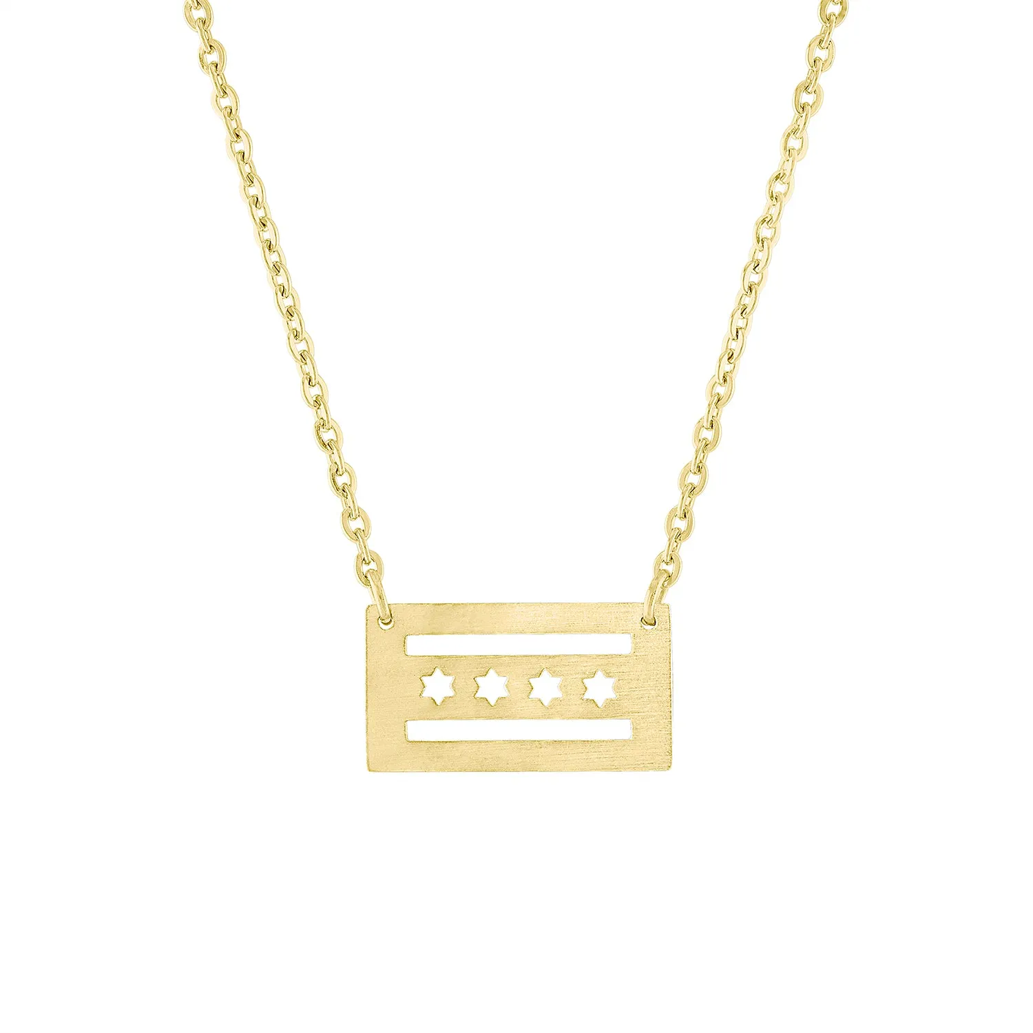 Chicago Flag Pendant Necklace
