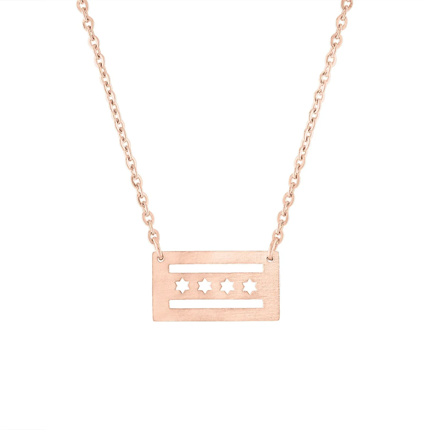 Chicago Flag Pendant Necklace