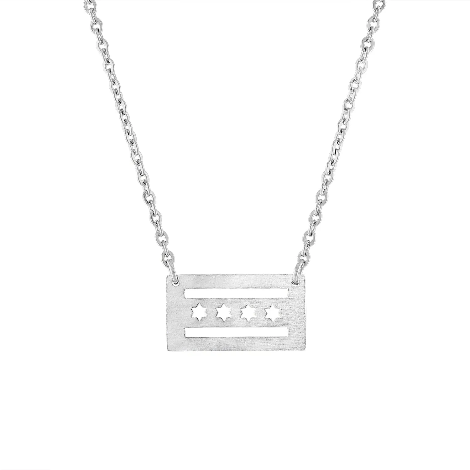 Chicago Flag Pendant Necklace