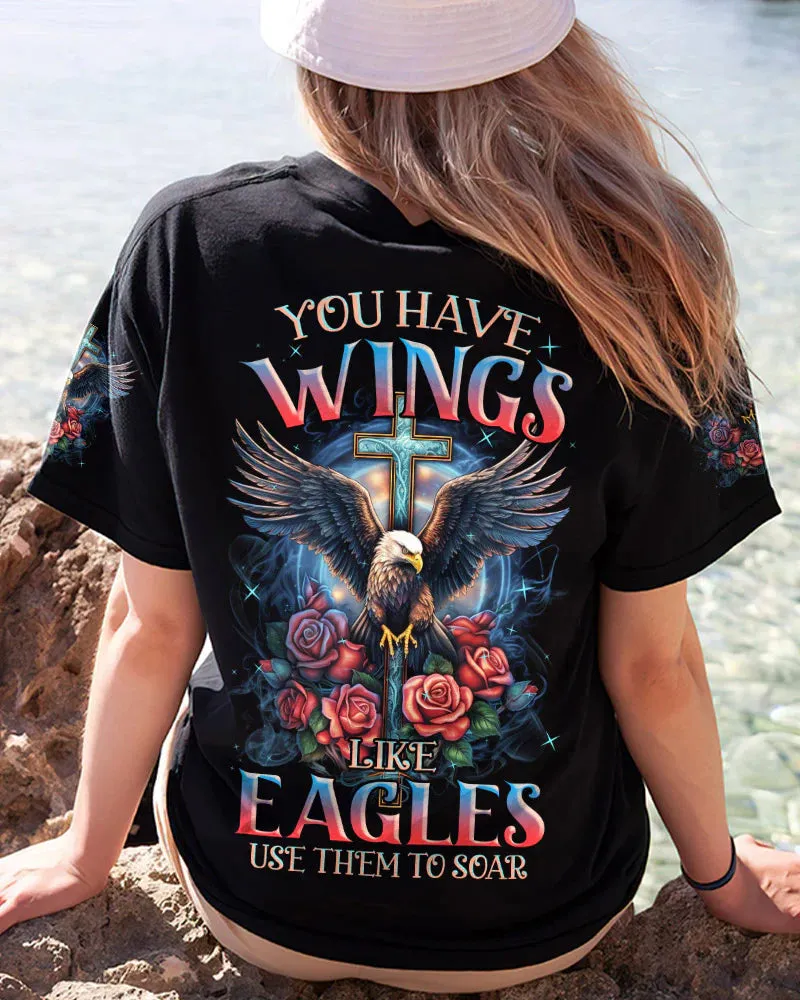 Christianartbag 3D T-Shirt For Women, You Have Wings Like Eagles, Christian Shirt, Faithful Fashion, 3D Printed Shirts for Christian Women