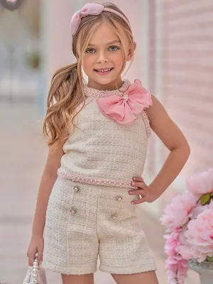 Confident Little Diva Halter Tweed Top and Short Set