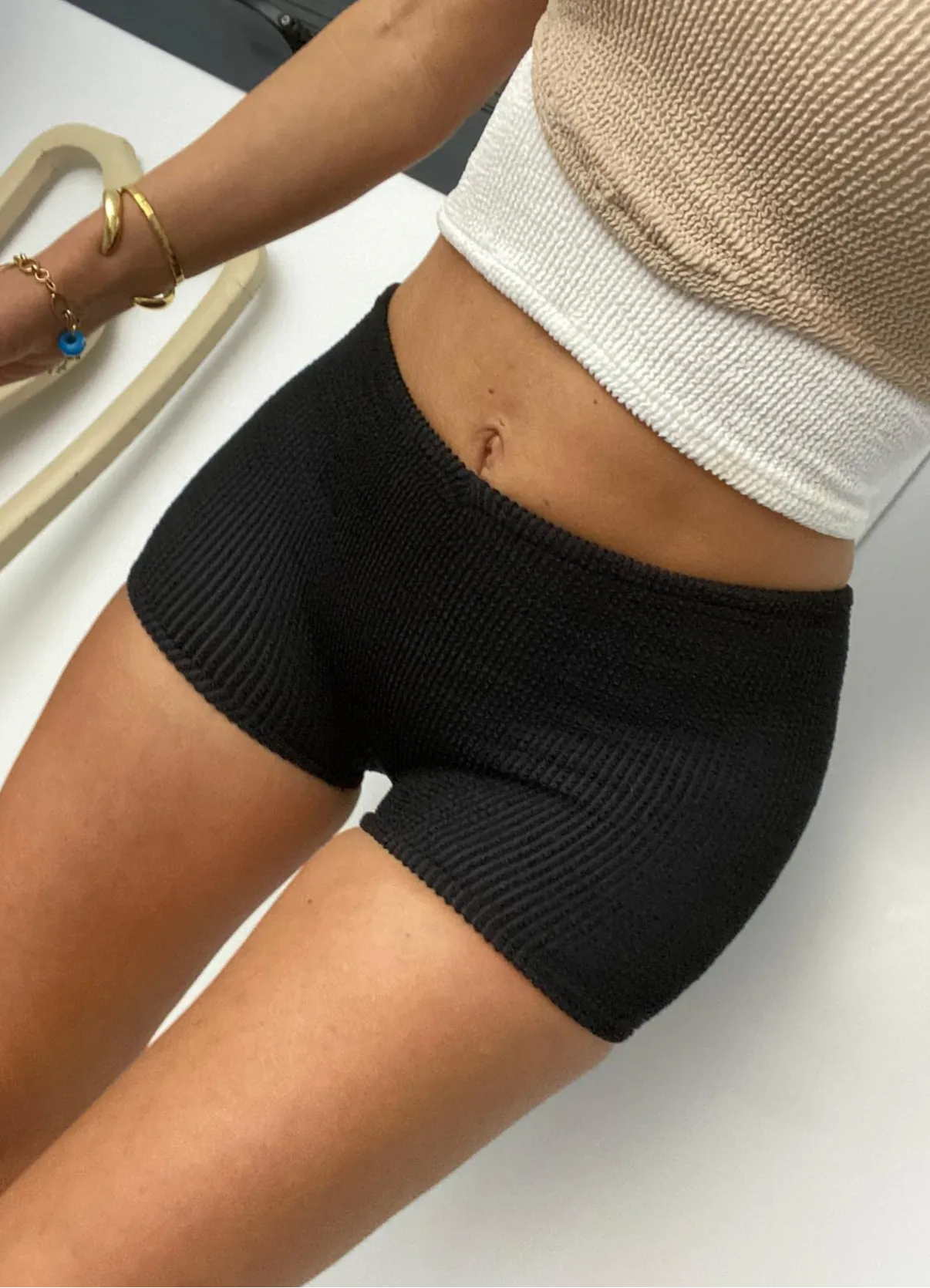 Crinkle Mini Shorts