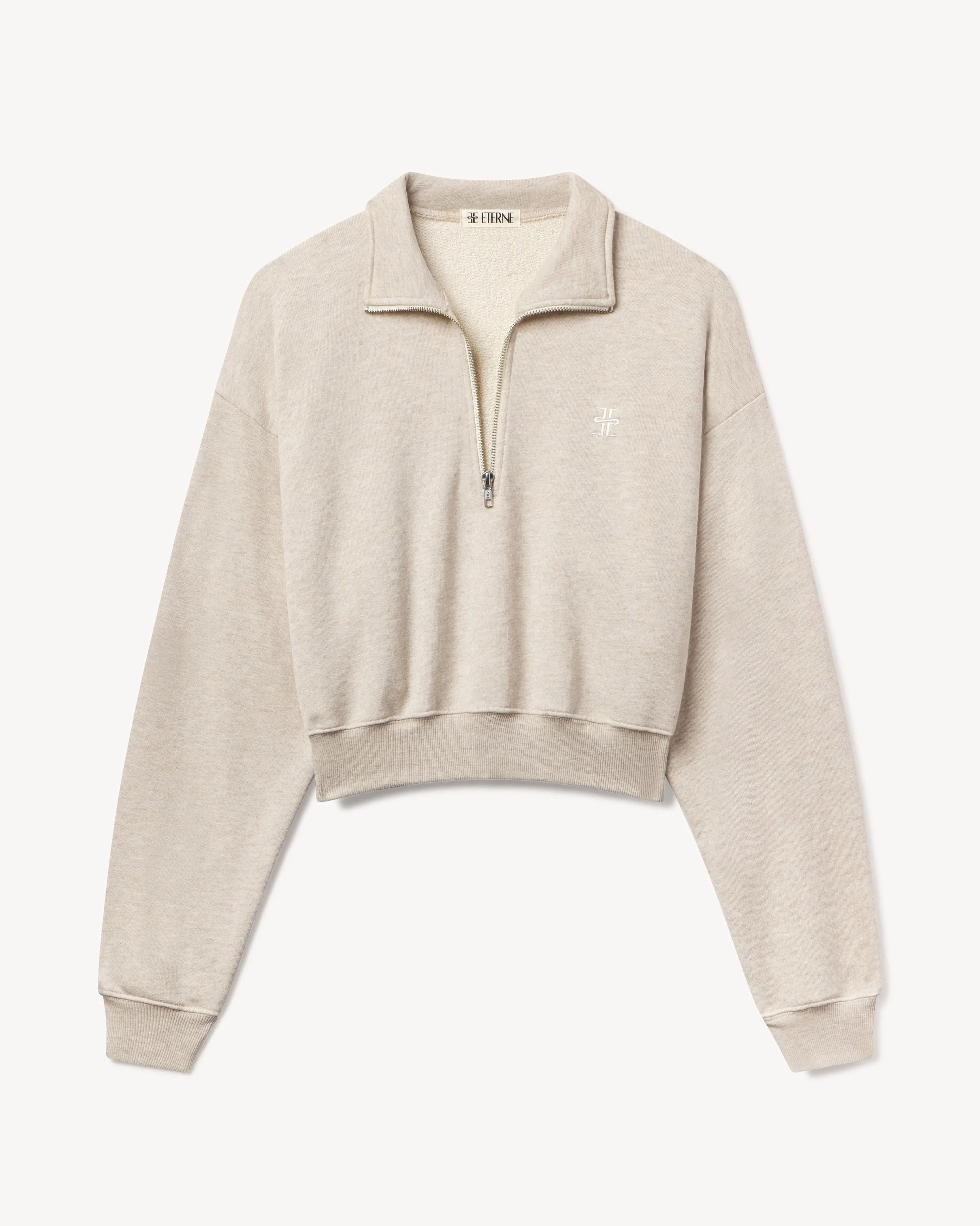 Cropped Half-Zip Sweatshirt