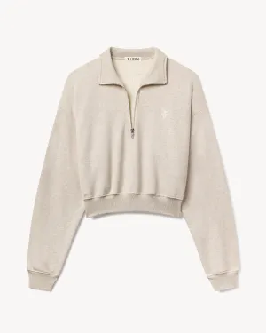 Cropped Half-Zip Sweatshirt