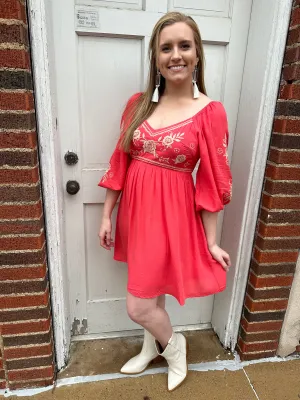 Daydream Dress PLUS: Coral