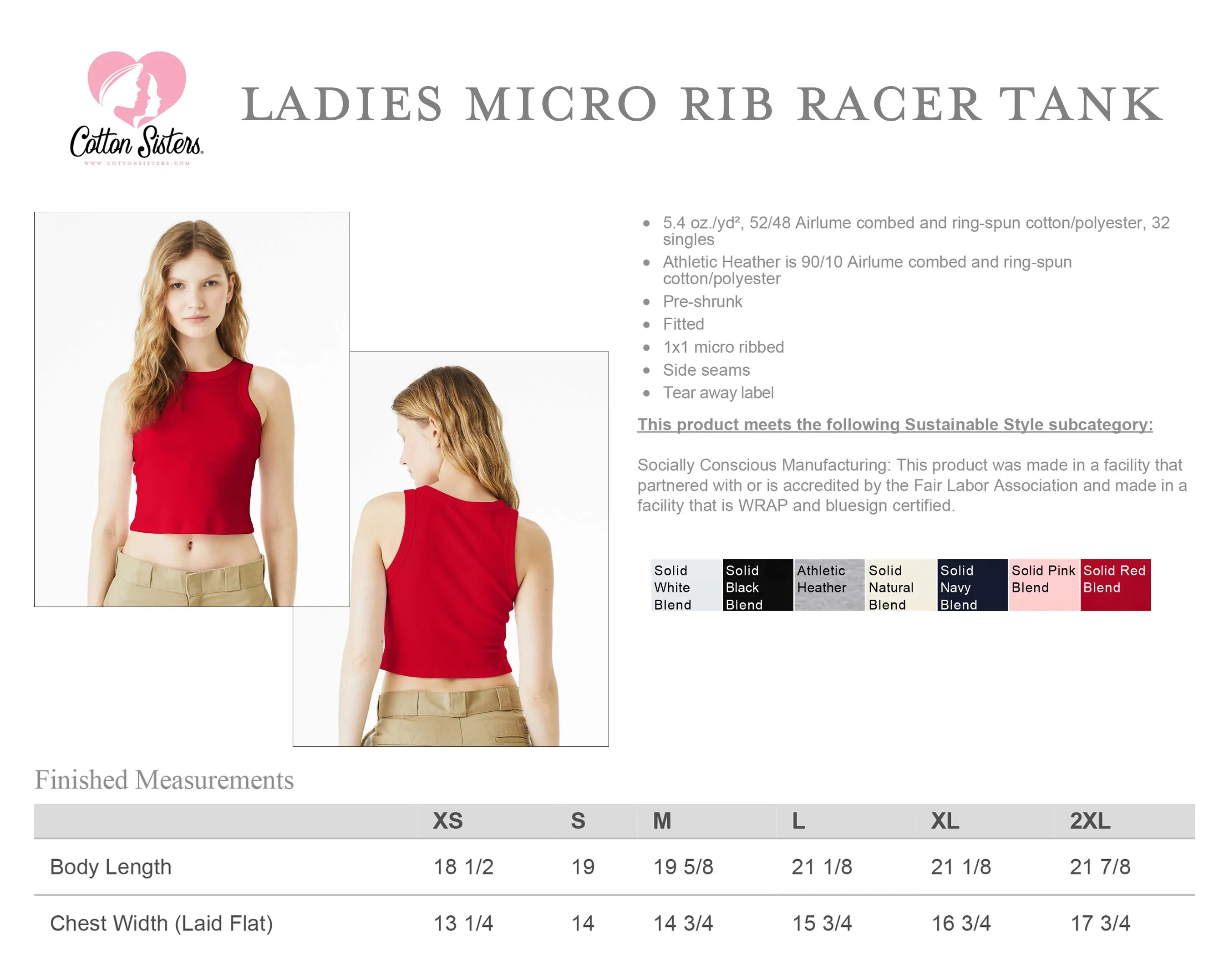Delta Gamma Crop Racerback Micro Rib Tank Top