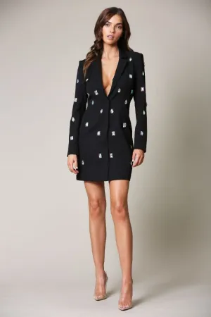Diamond Studded Blazer Dress