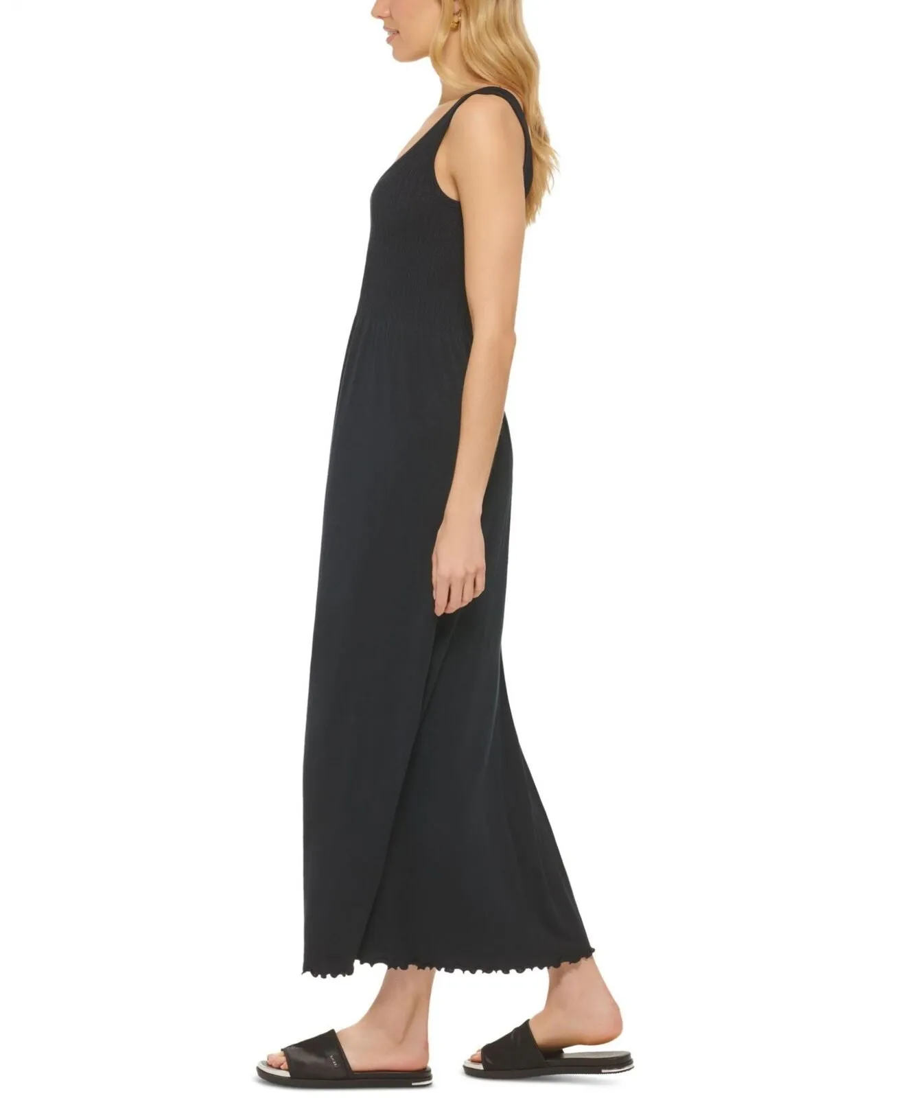 Dkny Jeans Women's Stitch-Yoke Maxi Dress E22HAB34 Black XL