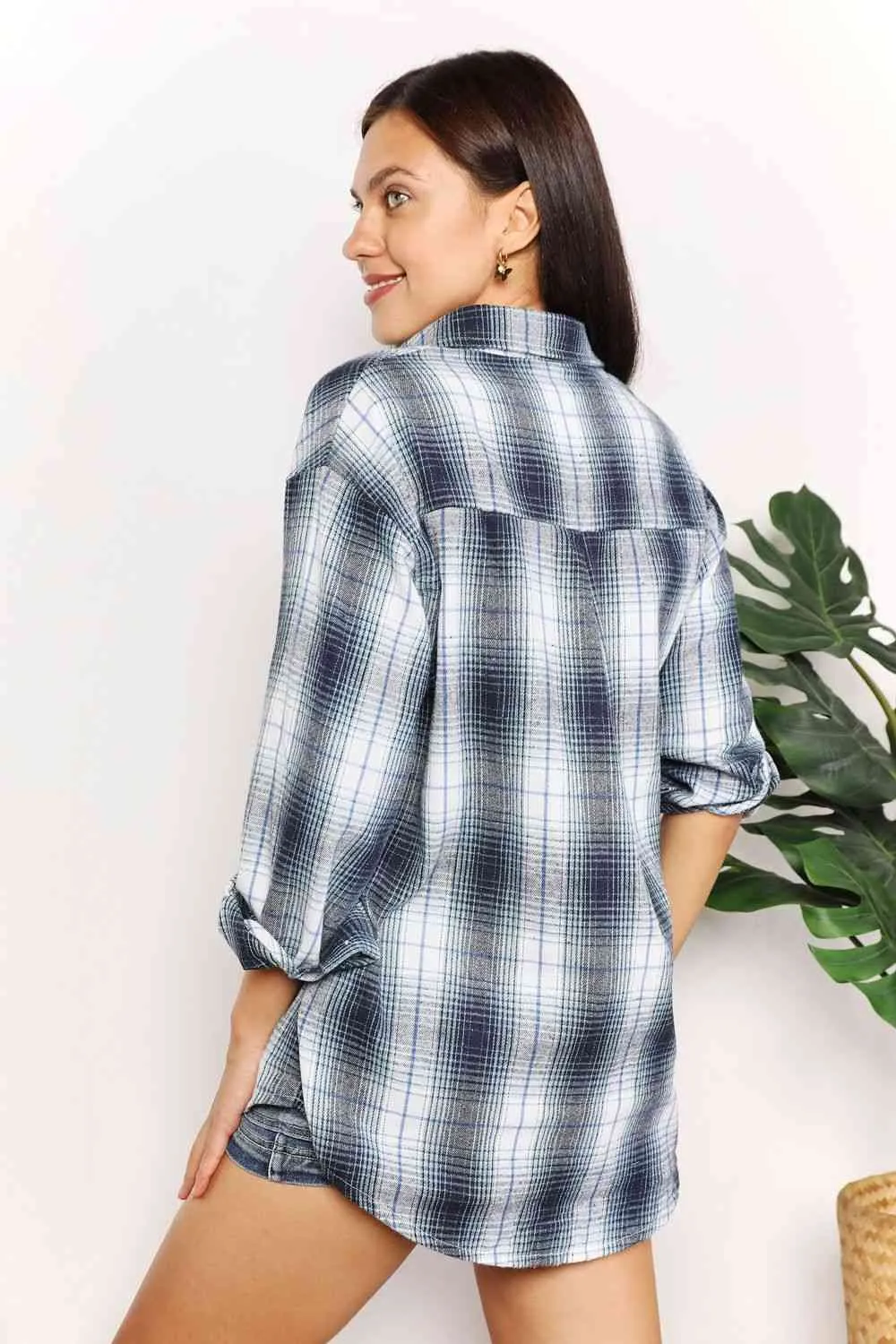 Double Take Plaid Dropped Shoulder Shirt (4 Colors)