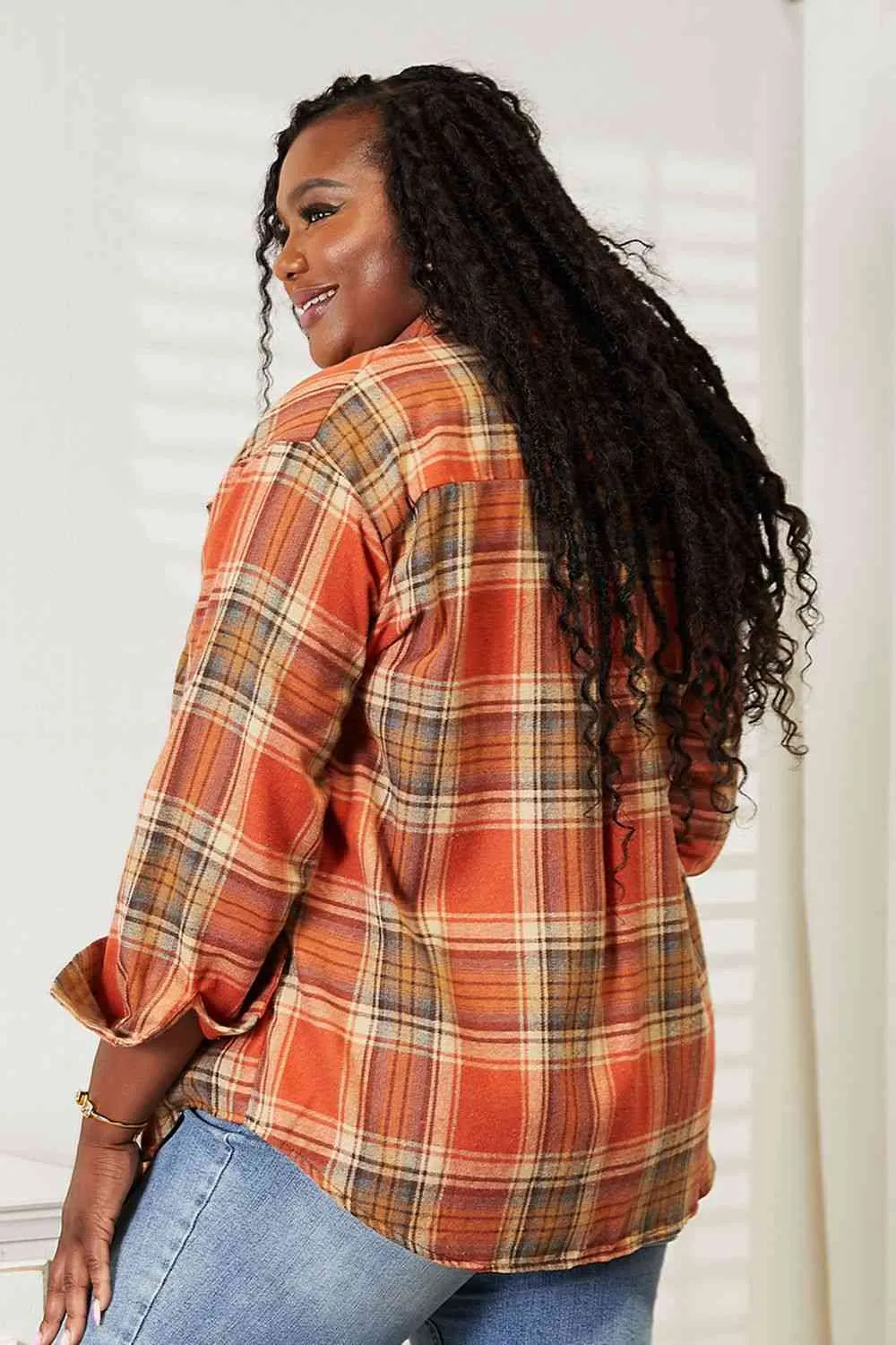 Double Take Plaid Dropped Shoulder Shirt (4 Colors)