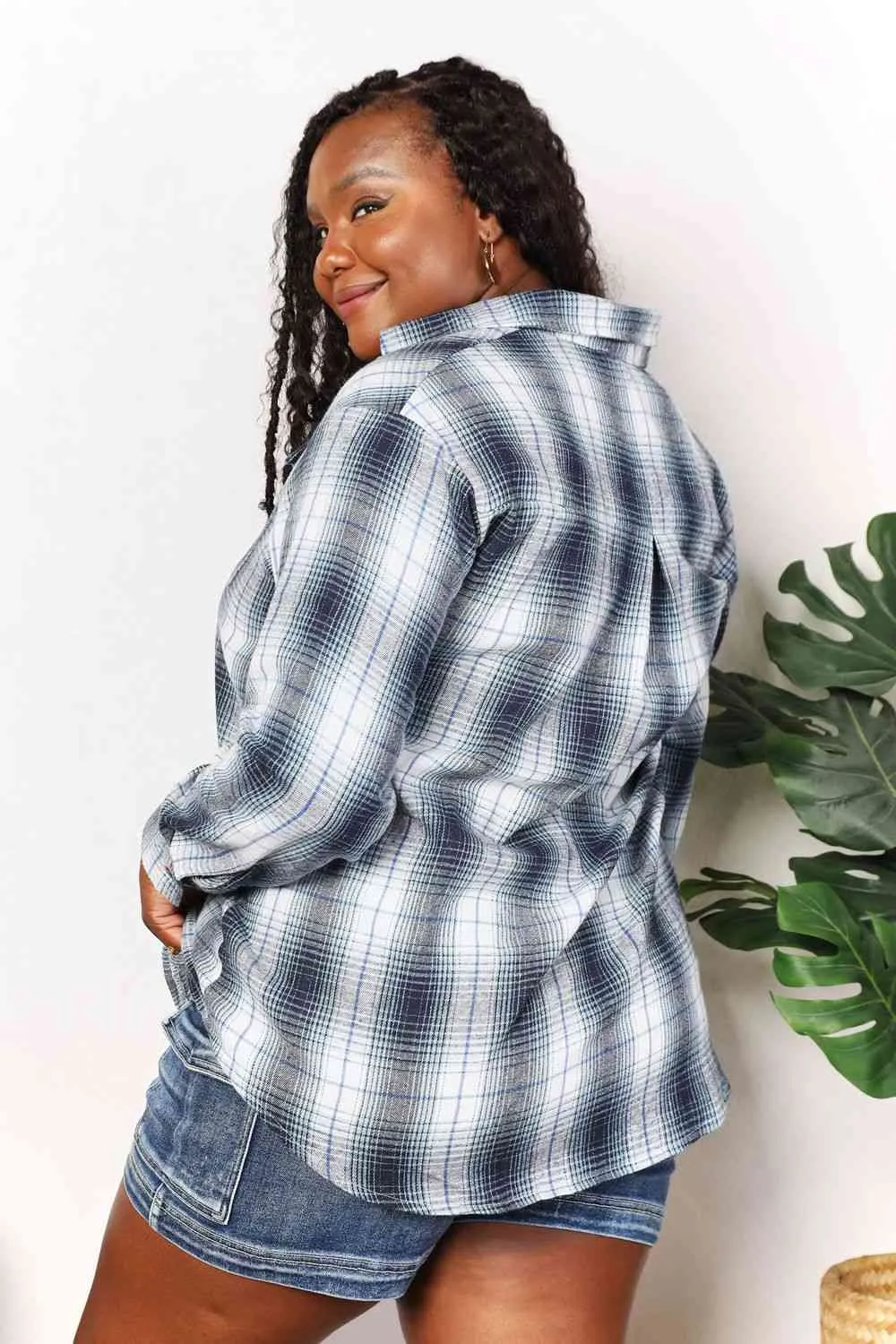 Double Take Plaid Dropped Shoulder Shirt (4 Colors)