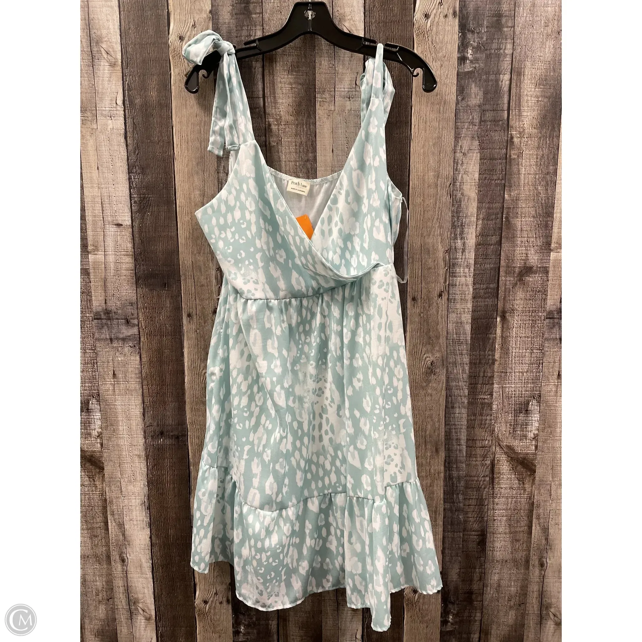 Dress Casual Short By Peach Love Cream California In Green & White, Size: 2x
