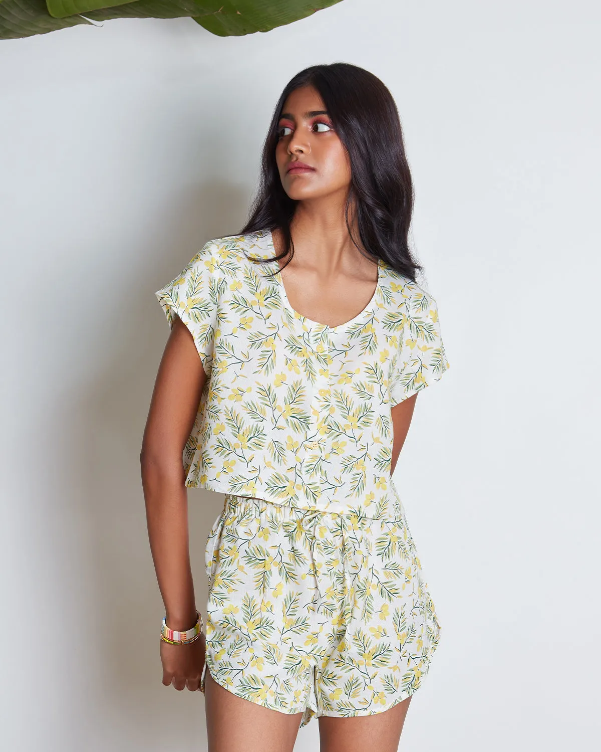 Easy Squeezy Printed Cropped Top
