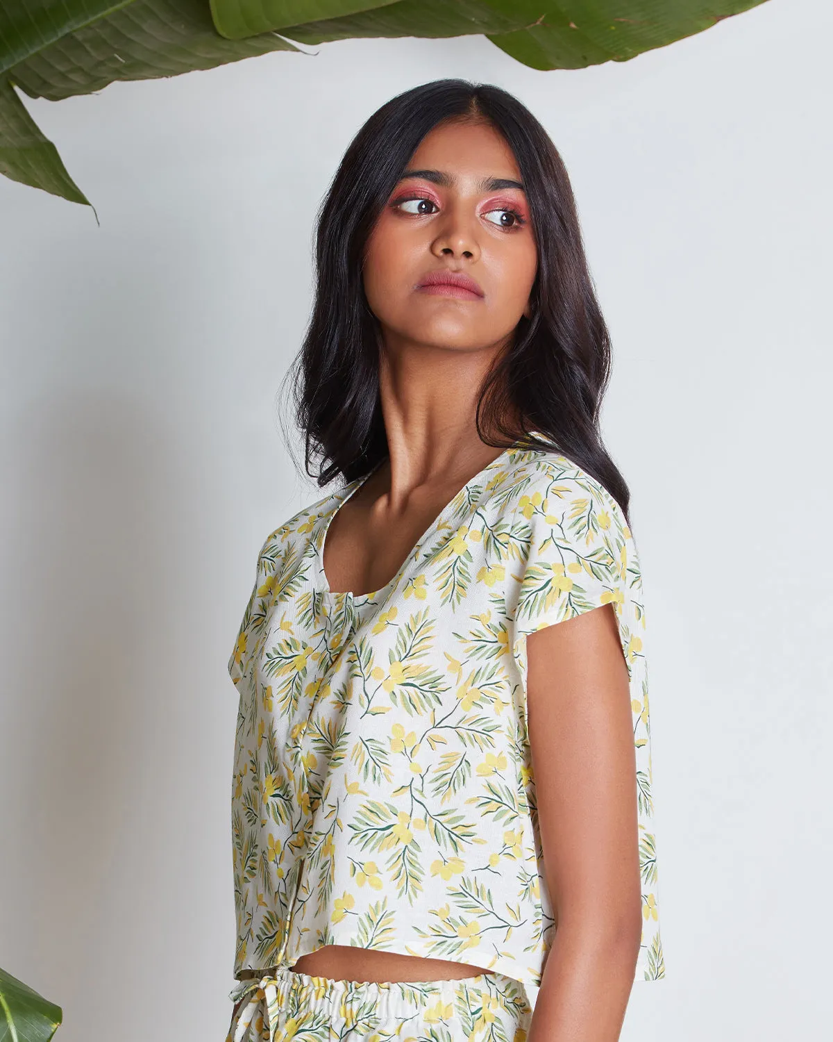 Easy Squeezy Printed Cropped Top