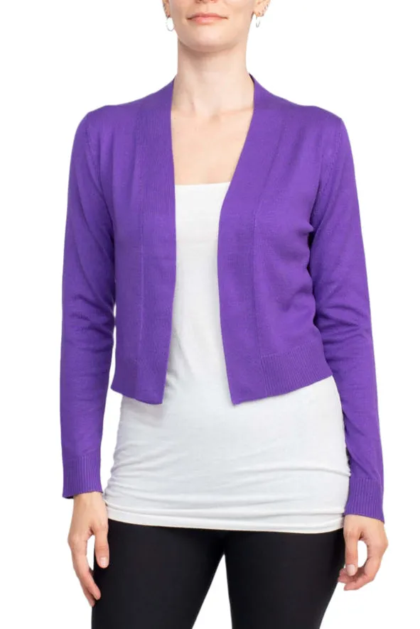 Eclectic Studio Open Front Long Sleeve Cropped Rayon Bolero
