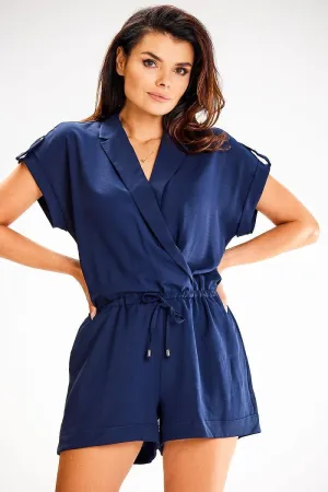 Elegant Overlap Neck Loose Jumpsuit
