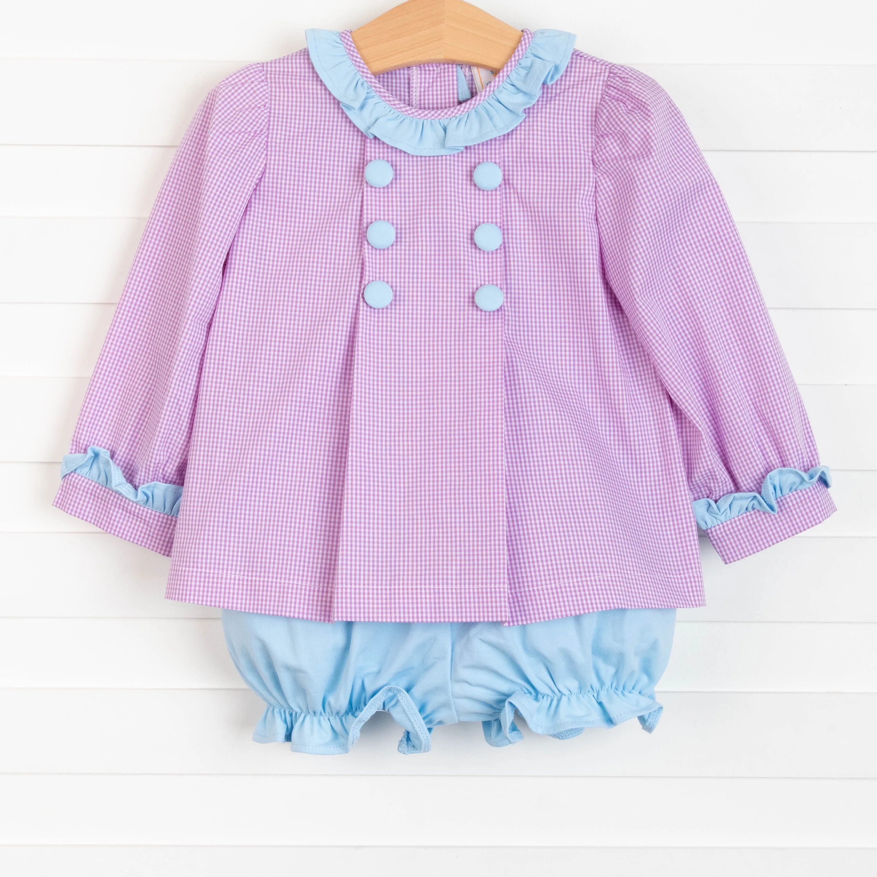 Eloise Gingham Bloomer Set, Purple