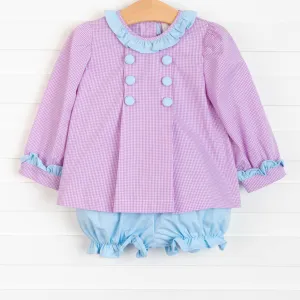 Eloise Gingham Bloomer Set, Purple