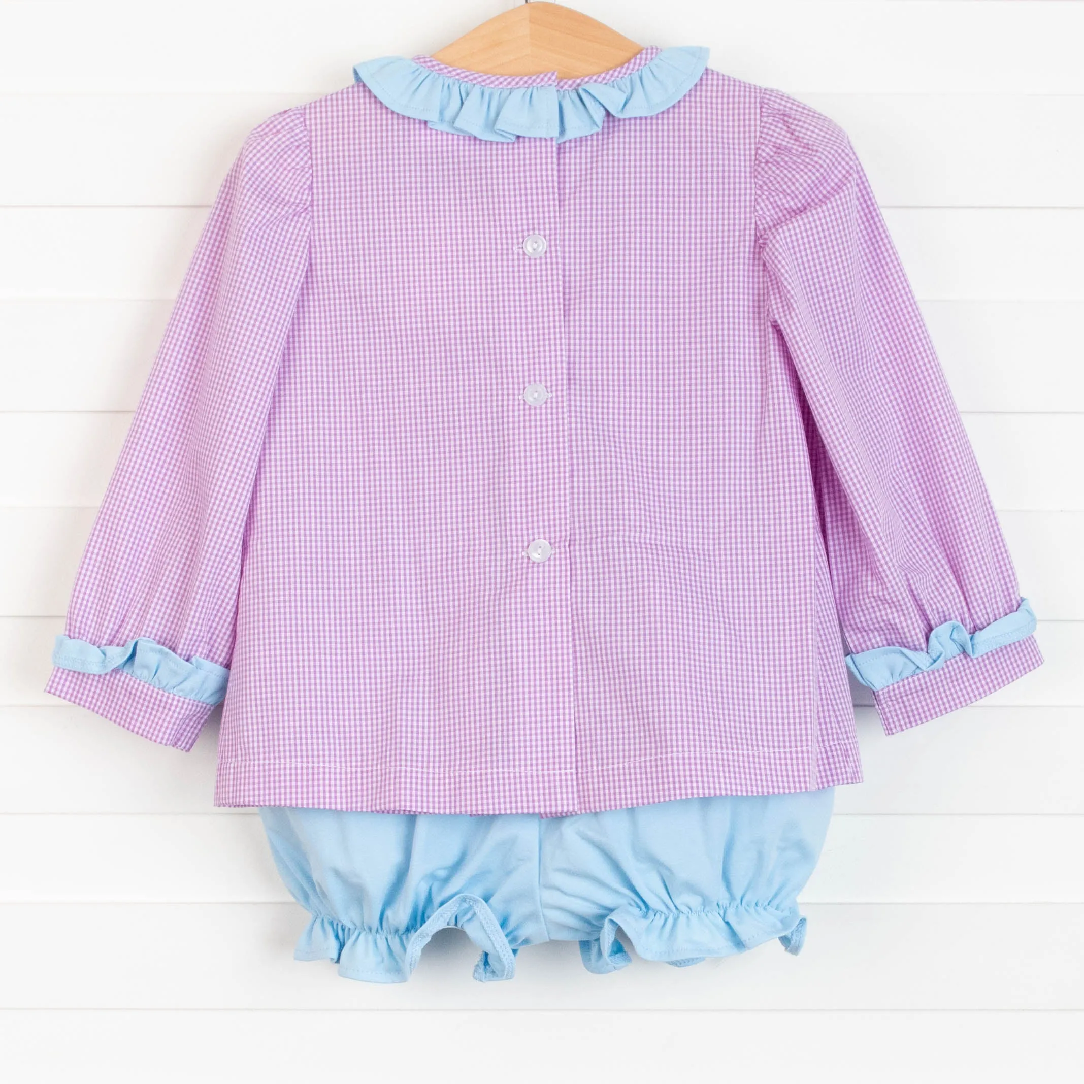 Eloise Gingham Bloomer Set, Purple