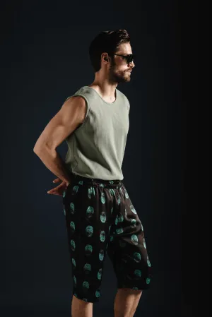Emblem Shorts Printed Black