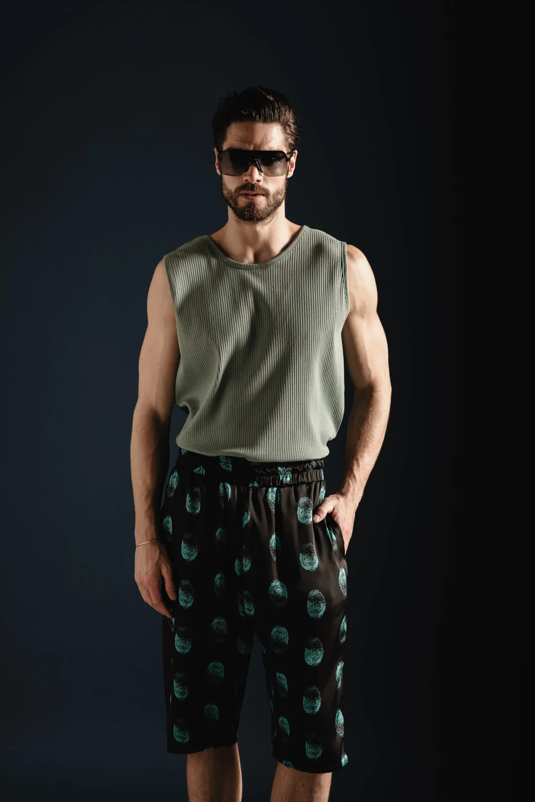 Emblem Shorts Printed Black