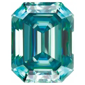 Emerald Step Cut FAB Teal Moissanite Loose Stone