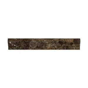 Emperador Dark Spanish Marble OG-1 Single-Step Chair Rail Molding Trim, Polished