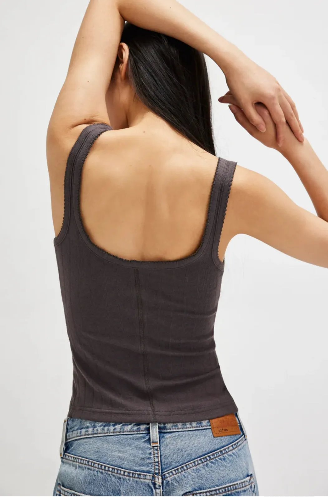 End Game Pointelle Tank-Volcanic Glass