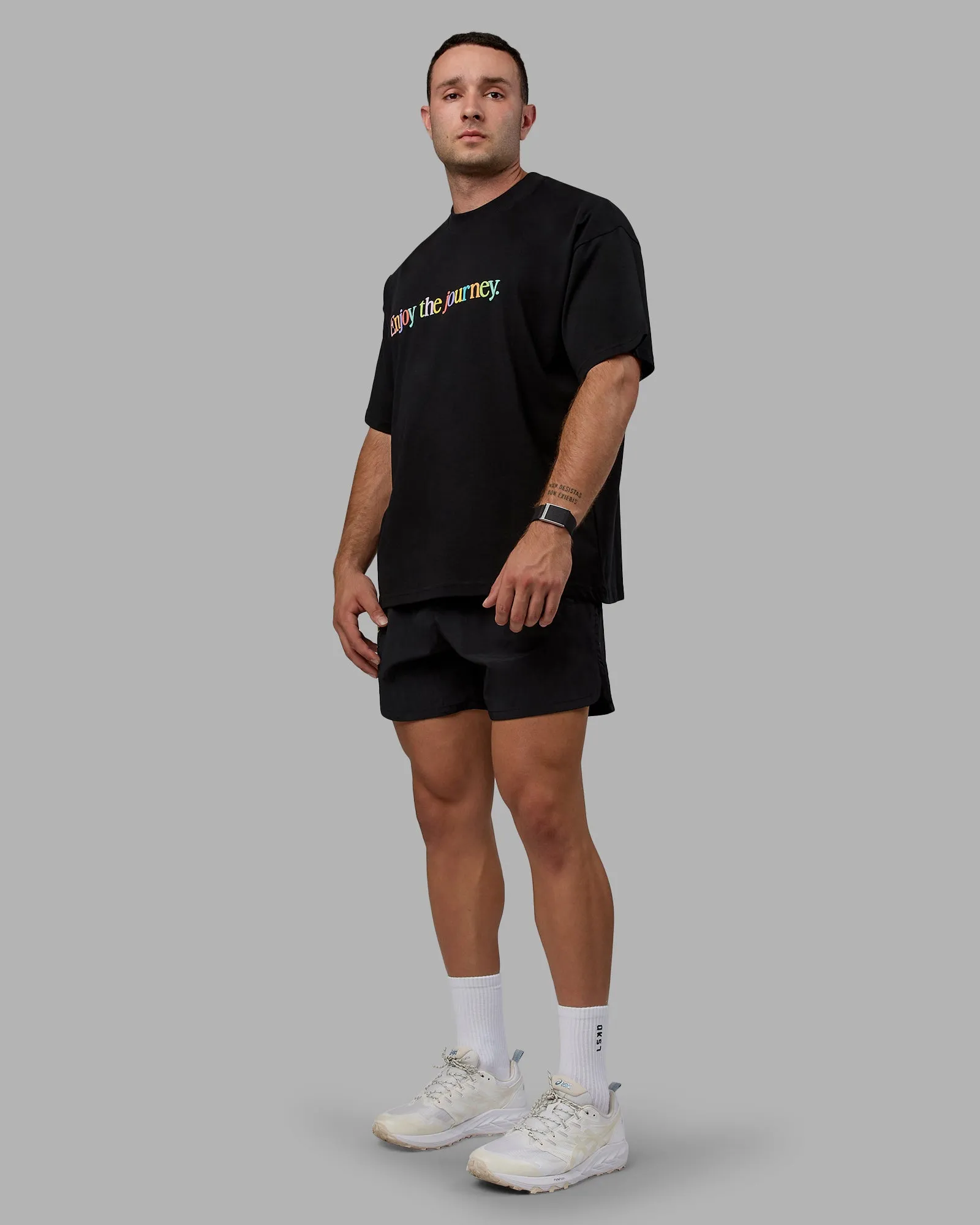 Enjoy The Journey 5" Shorts - Black-Multi