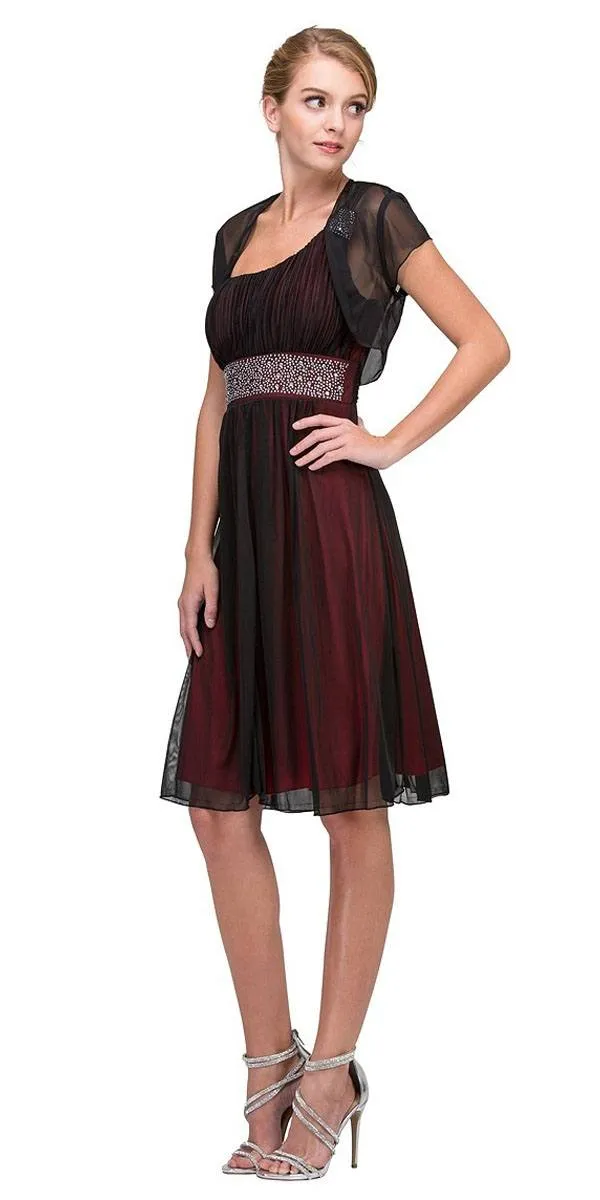 Eureka 1993 Ruched Bodice One Shoulder Cocktail Dress