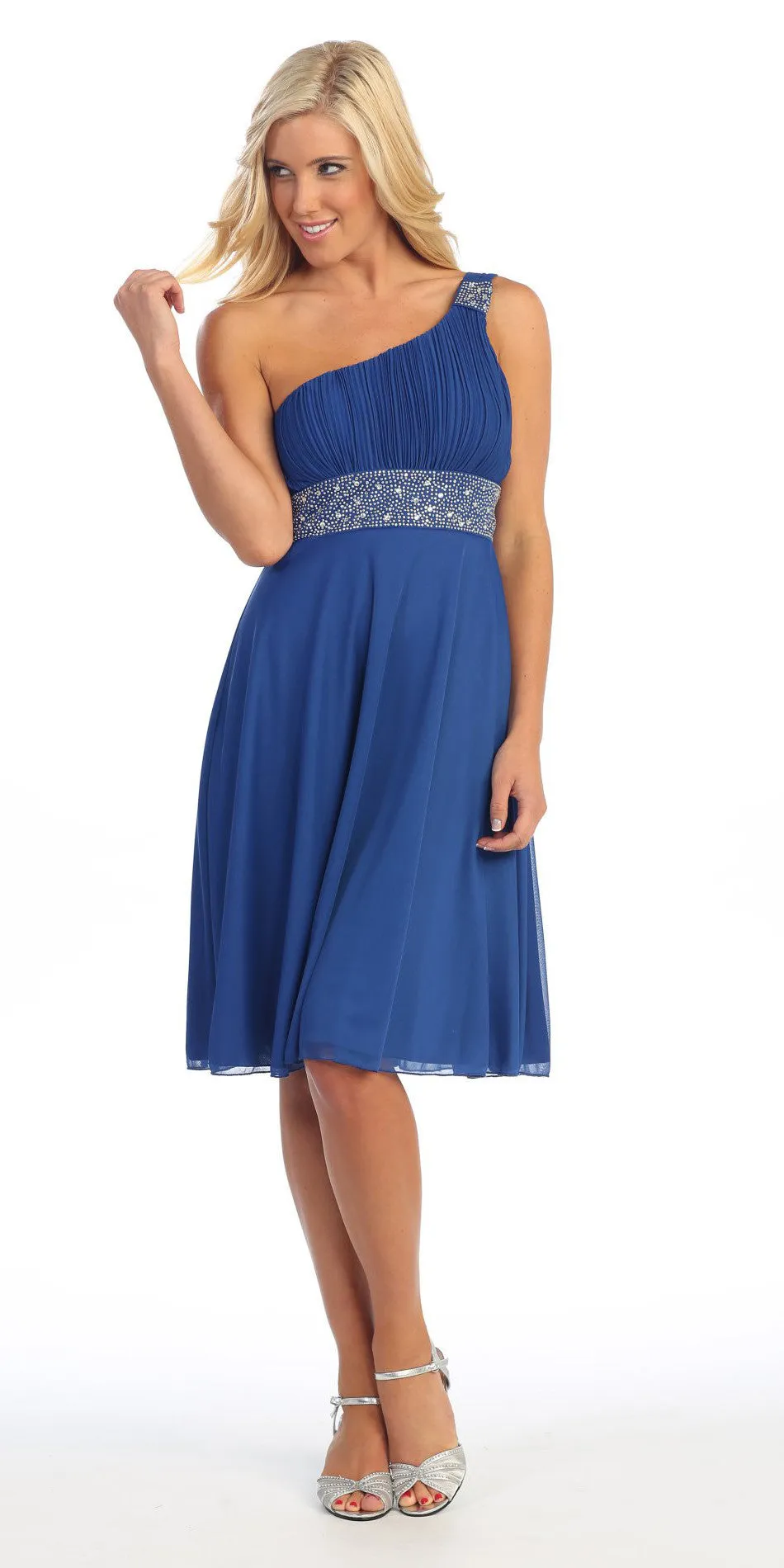 Eureka 1993 Ruched Bodice One Shoulder Cocktail Dress