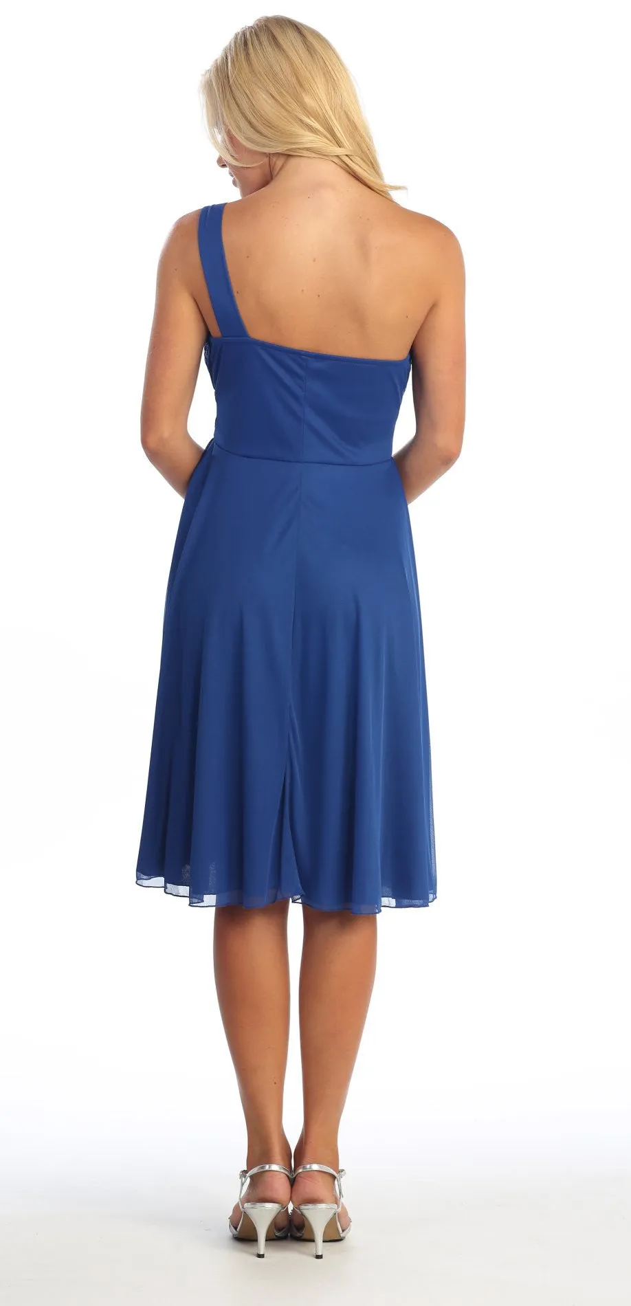 Eureka 1993 Ruched Bodice One Shoulder Cocktail Dress