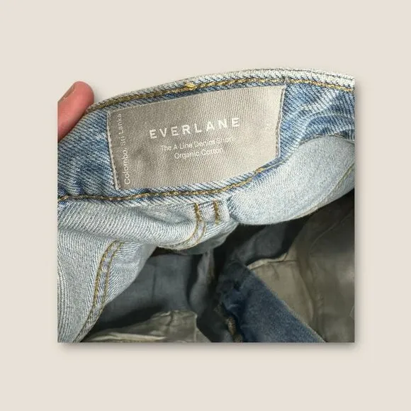Everlane The A Line Denim Shorts in Spring Blue Size 24