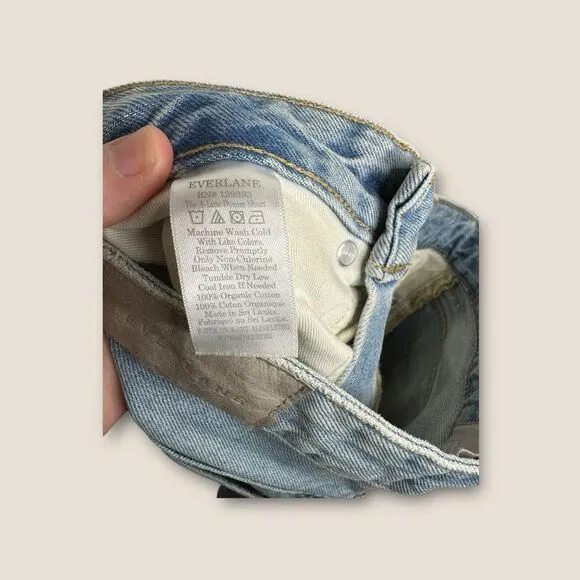 Everlane The A Line Denim Shorts in Spring Blue Size 24