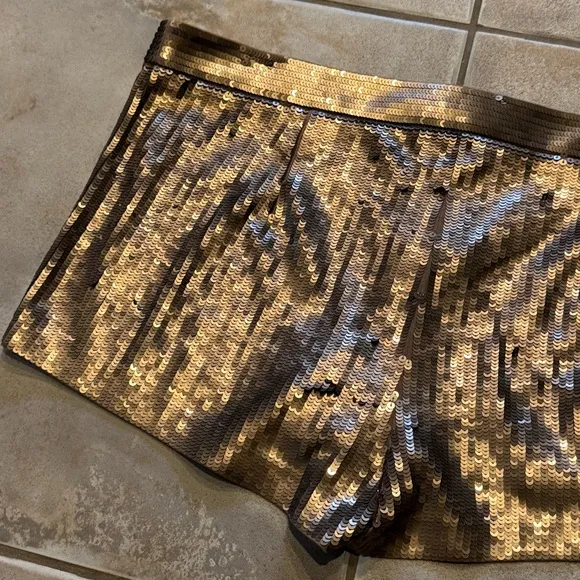 EXPRESS Bronze Sequins Shorts | Size 12