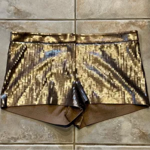 EXPRESS Bronze Sequins Shorts | Size 12