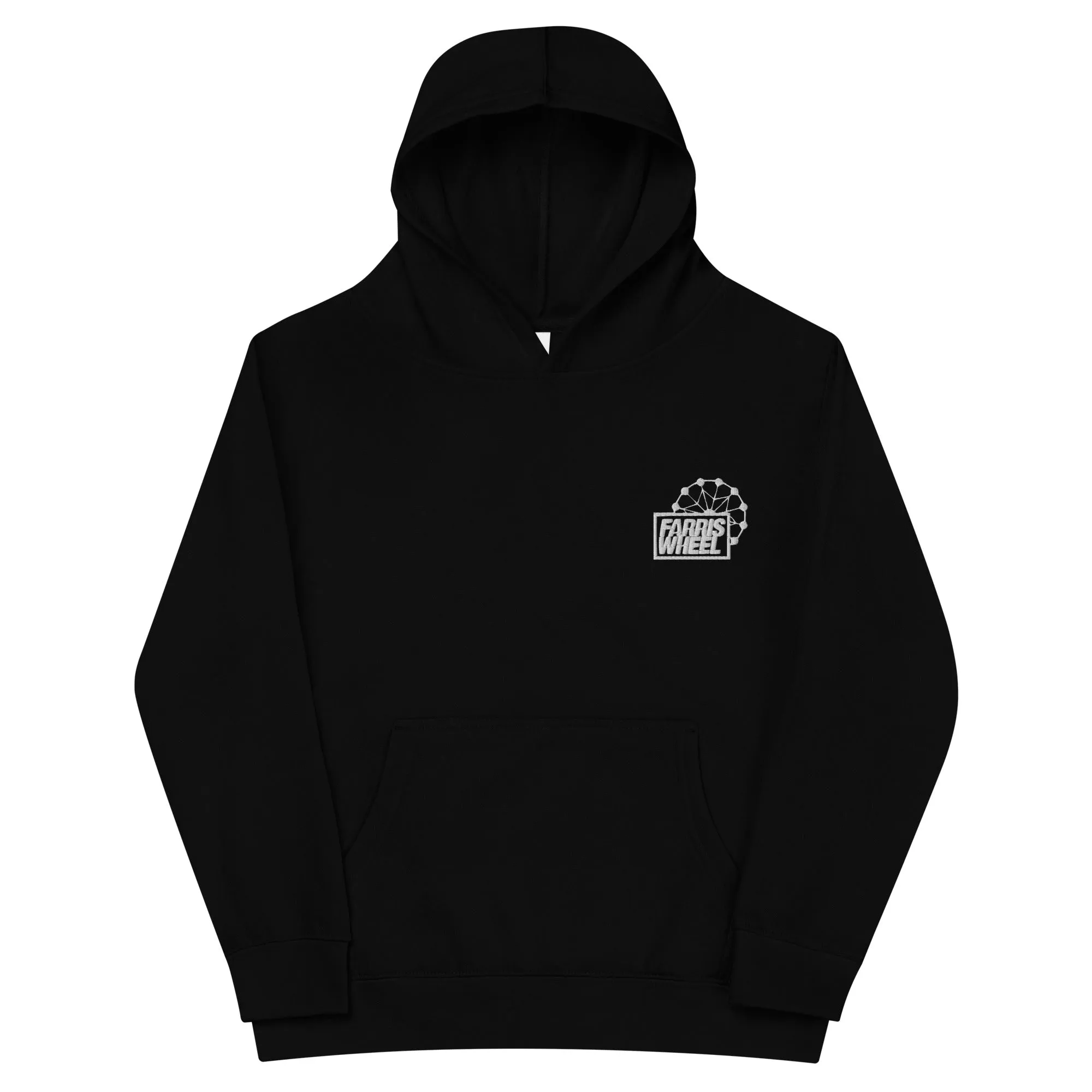 Farris Wheel Classic Black Embroidered Kids Hoodie