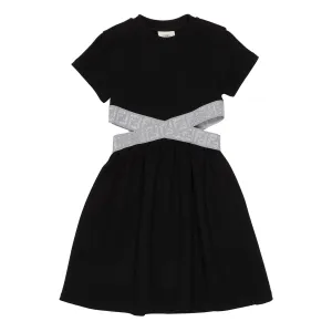 Fendi Black & Silver Cut-Out Dress