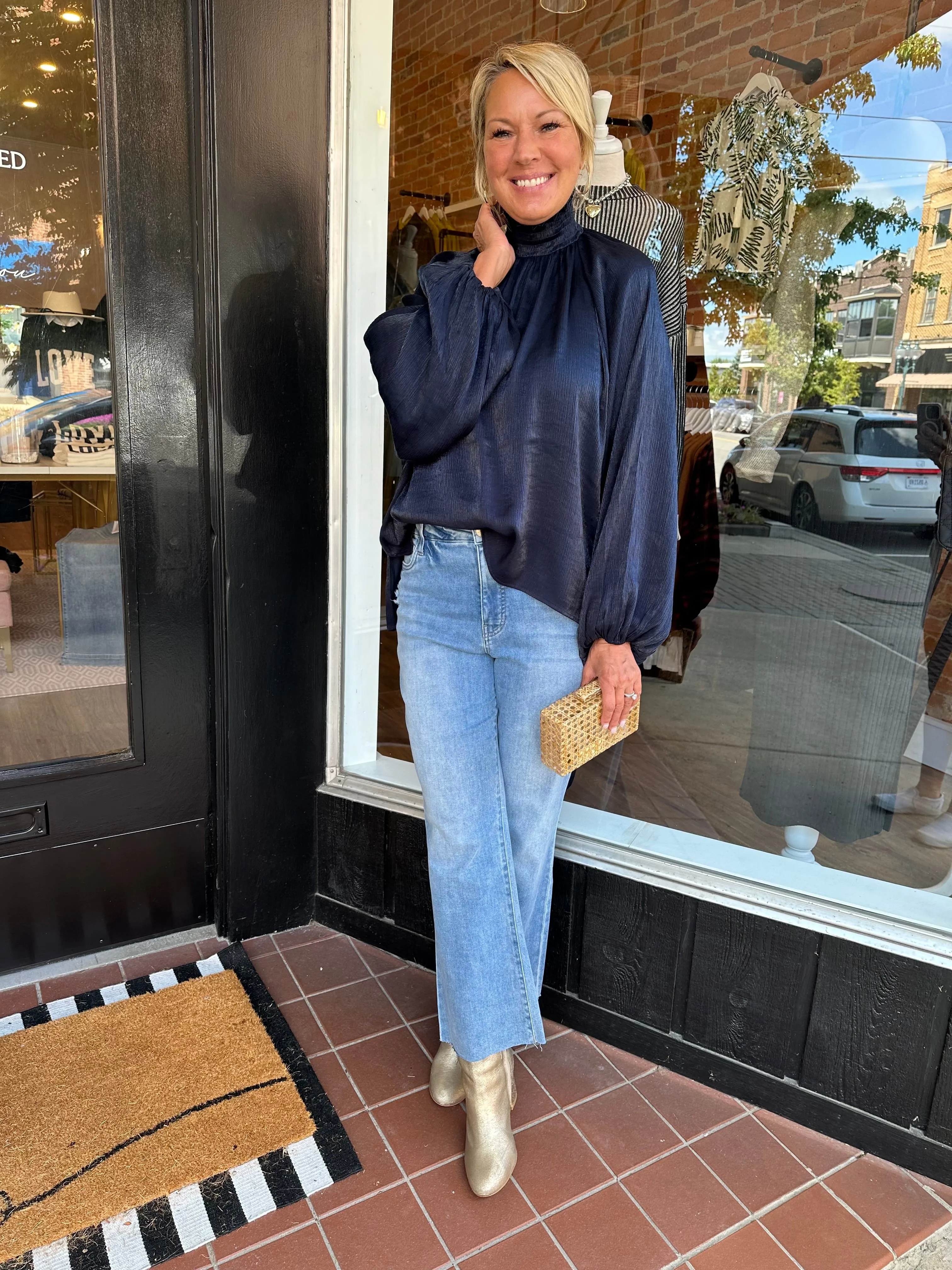 FINAL SALE Navy Blouse