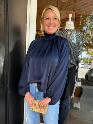 FINAL SALE Navy Blouse