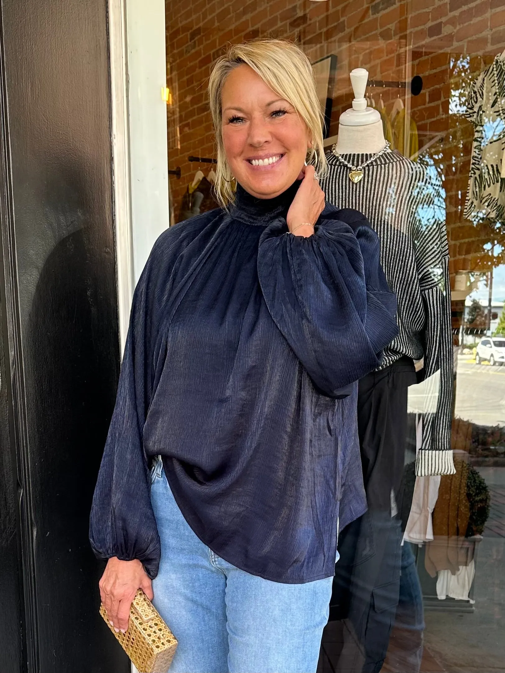 FINAL SALE Navy Blouse
