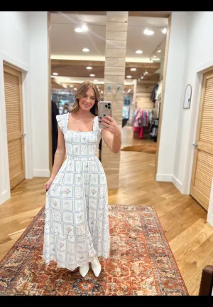 Flowers and Bows Blue Dress
