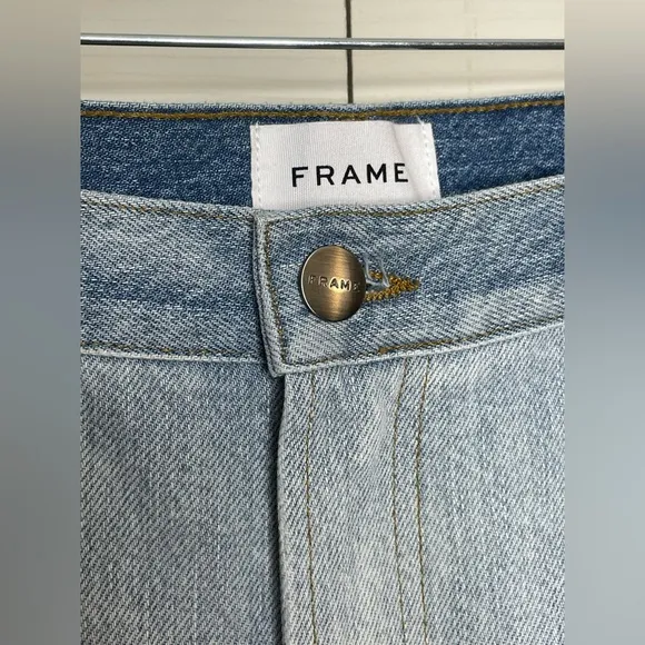 Frame Denim le garcon patchwork mid rise straight jeans  size 29 NWT